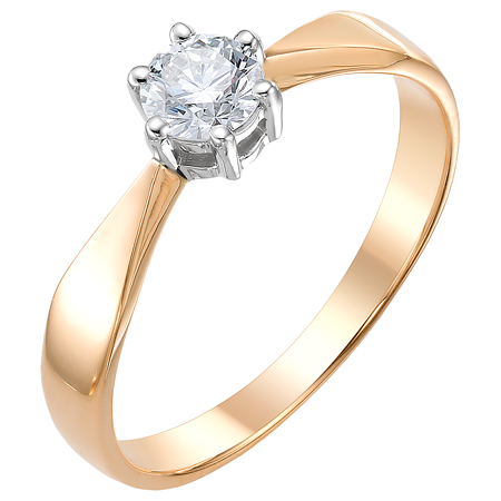 Кольцо, золото, бриллиант, 301-110